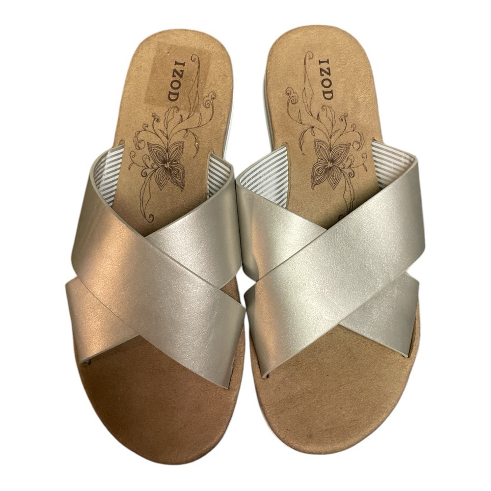 •IZOD Women's Alyssa Strap Slide Sandals Gold